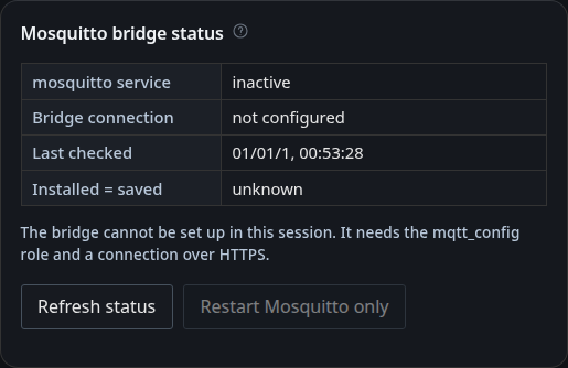 Mosquitto bridge status