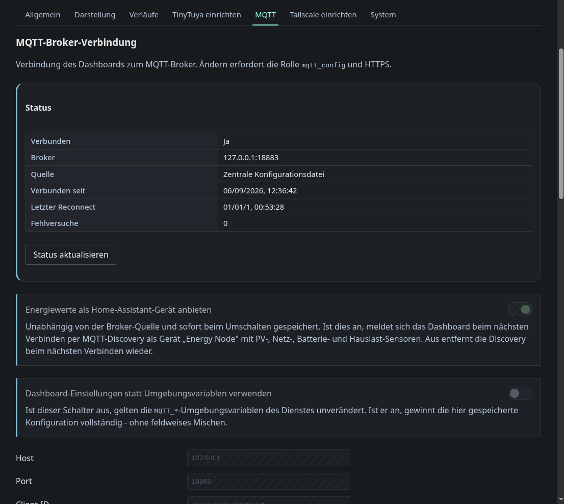 MQTT settings