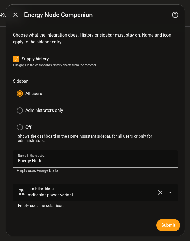 Optionen des Companions